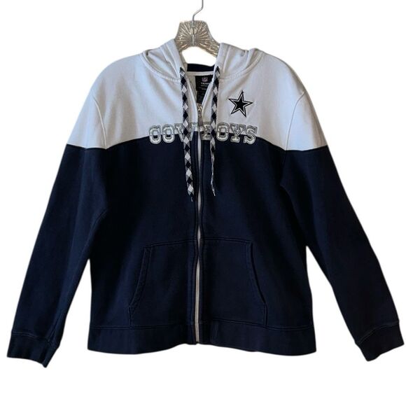 NFL Team Apparel Dallas Cowboys Full Zip Hoodie - Picture 2 of 5